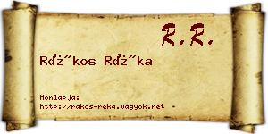 Rákos Réka névjegykártya